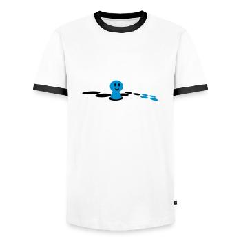 Jeu de société / jeu de société (2c) - T-shirt contrasté Homme - blanc/noir - Devant - AI Model Female 172 light (172cm) & AI Model Male 178 dark (178cm)