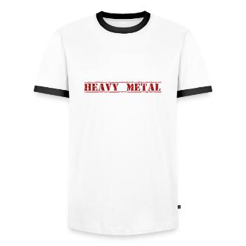 HEAVY METAL - Männer Kontrast-T-Shirt - Weiß/Schwarz - Vorne - AI Model Female 172 light (172cm) & AI Model Male 178 dark (178cm)