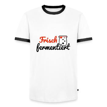 Frisch fermentiert - Männer Kontrast-T-Shirt - Weiß/Schwarz - Vorne - AI Model Female 172 light (172cm) & AI Model Male 178 dark (178cm)