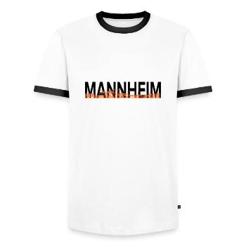 Mannheim Monnem Mannheimat - Männer Kontrast-T-Shirt - Weiß/Schwarz - Vorne - AI Model Female 172 light (172cm) & AI Model Male 178 dark (178cm)