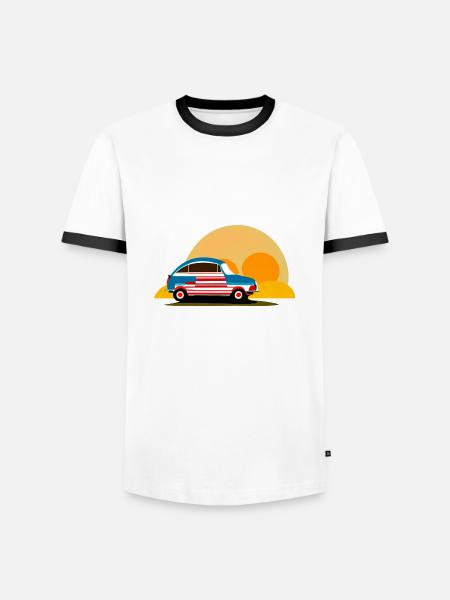 into the sunset - Men's Ringer Shirt - white/black