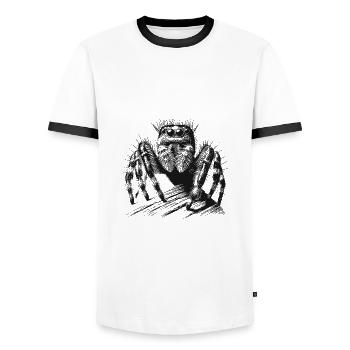 Jumping spider - Men's Ringer Shirt - white/black - Front - AI Model Female 172 light (172cm) & AI Model Male 178 dark (178cm)