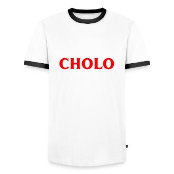 Mexikanisch Sprache - Männer Kontrast-T-Shirt - Weiß/Schwarz - Vorne - AI Model Female 172 light (172cm) & AI Model Male 178 dark (178cm)