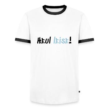 Heul Leise - Männer Kontrast-T-Shirt - Weiß/Schwarz - Vorne - AI Model Female 172 light (172cm) & AI Model Male 178 dark (178cm)