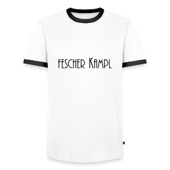 fescher Kampl - schöner Mann - Männer Kontrast-T-Shirt - Weiß/Schwarz - Vorne - AI Model Female 172 light (172cm) & AI Model Male 178 dark (178cm)