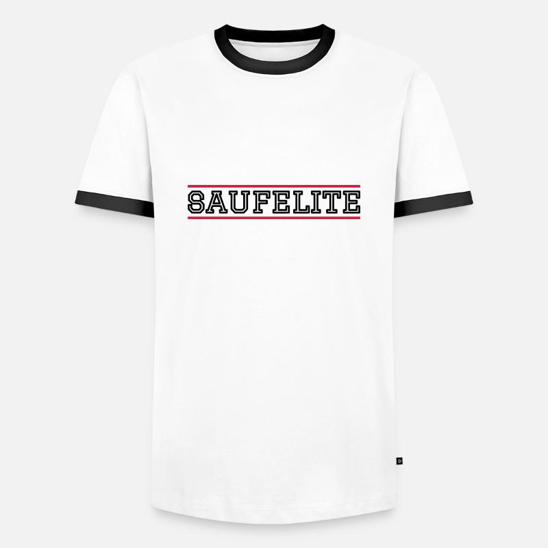 Saufelite - Männer Kontrast-T-Shirt - Weiß/Schwarz
