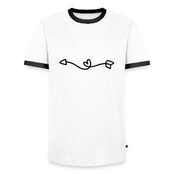 Flèche gauche | flèches - T-shirt contrasté Homme - blanc/noir - Devant - AI Model Female 172 light (172cm) & AI Model Male 178 dark (178cm)