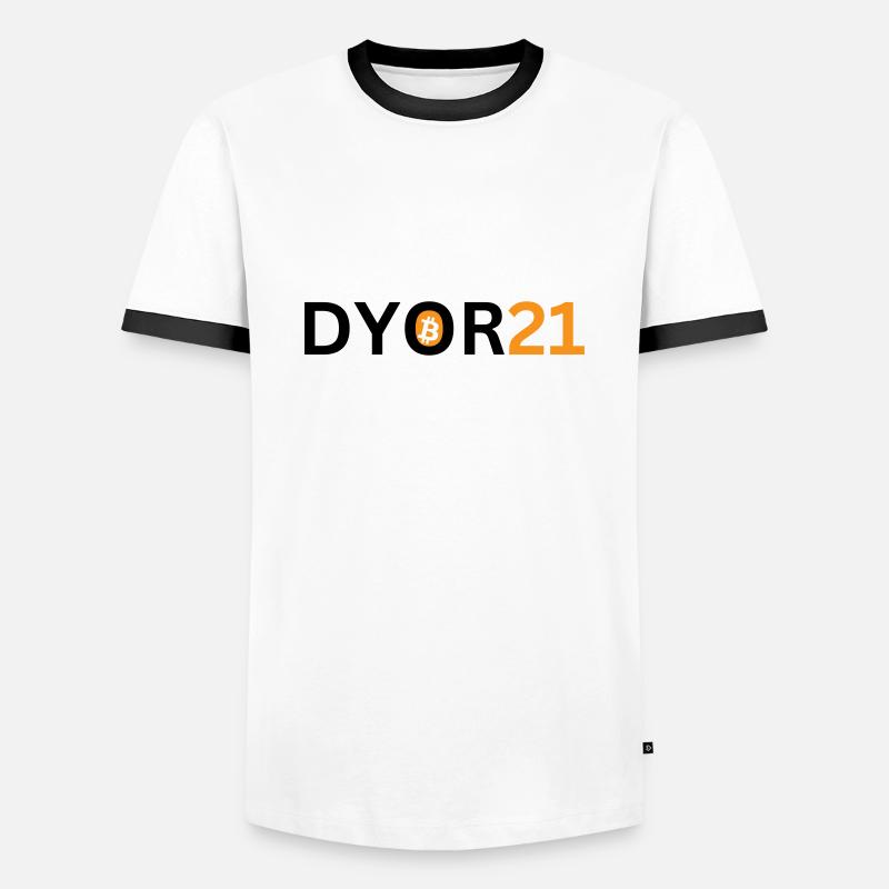 DYOR21 - Männer Kontrast-T-Shirt - Weiß/Schwarz