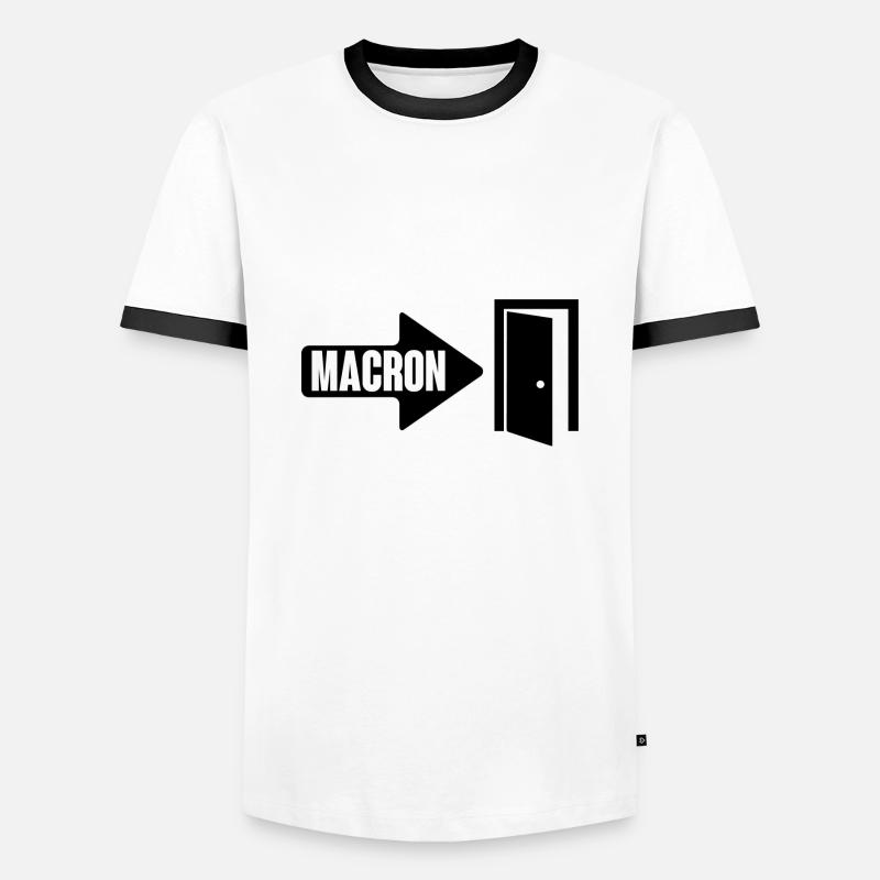 Macron trägt es - Männer Kontrast-T-Shirt - Weiß/Schwarz