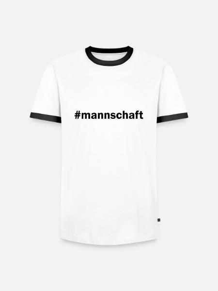 #mannschaft Mannschaft - Männer Kontrast-T-Shirt - Weiß/Schwarz
