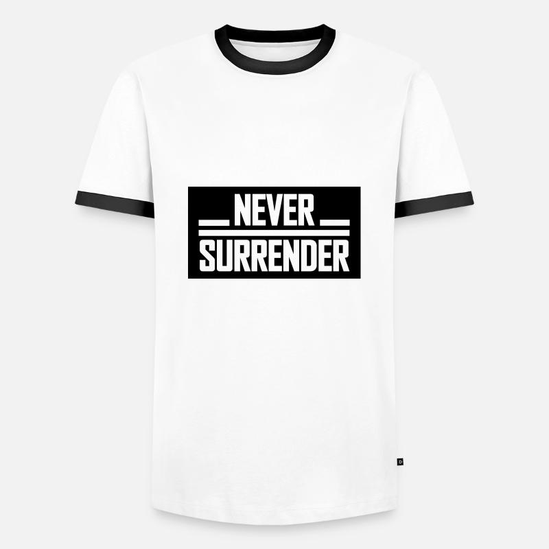 Never Surrender - Men's Ringer Shirt - white/black