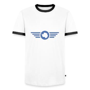 I Love Antarctica, Elegance Style Design T-Shirt - Men's Ringer Shirt - white/black - Front - AI Model Female 172 light (172cm) & AI Model Male 178 dark (178cm)