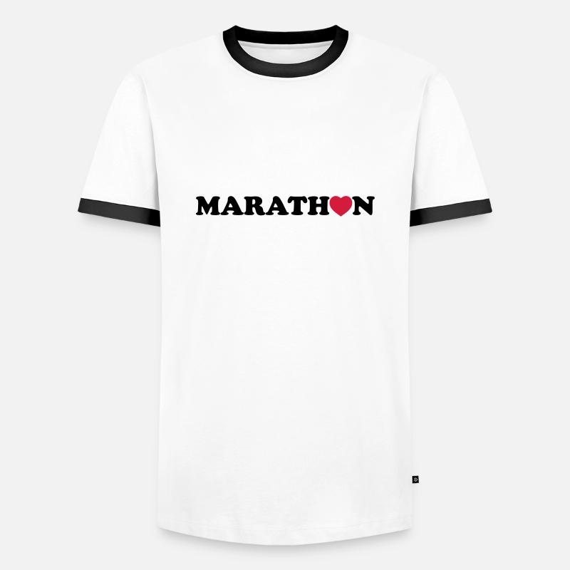marathon - Men's Ringer Shirt - white/black