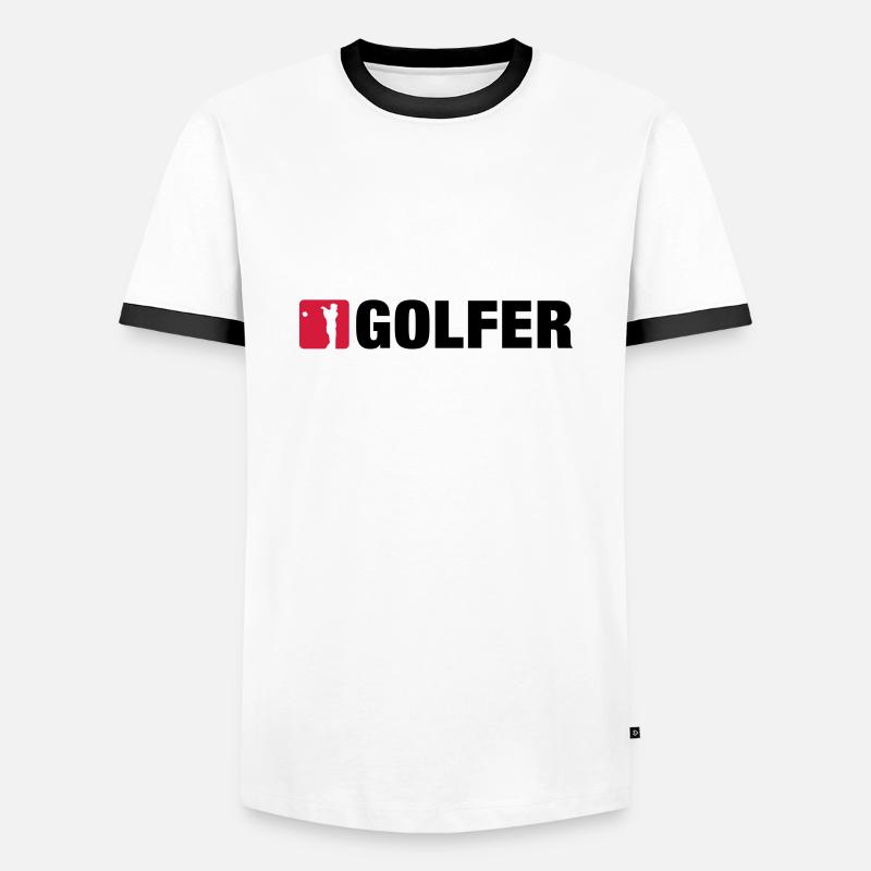golf__2__f2 - Men's Ringer Shirt - white/black