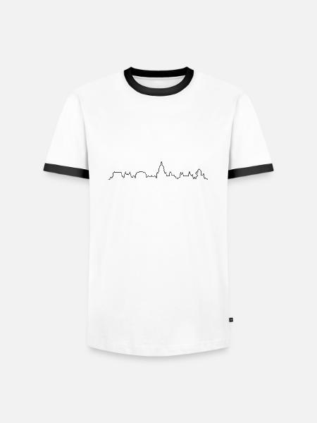 Skyline Mainz - Männer Kontrast-T-Shirt - Weiß/Schwarz