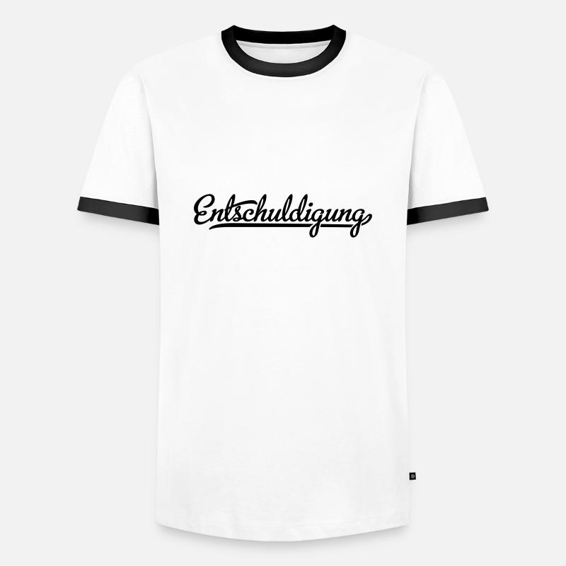 Excuse me - Men's Ringer Shirt - white/black