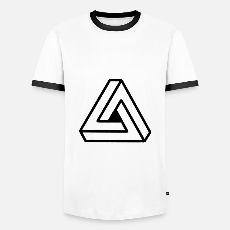 Penrose triangle - Impossible Triangle - Men's Ringer Shirt - white/black