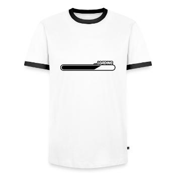 loading_ay1 - Männer Kontrast-T-Shirt - Weiß/Schwarz - Vorne - AI Model Female 172 light (172cm) & AI Model Male 178 dark (178cm)