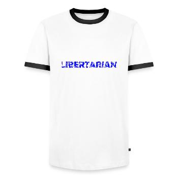 Libertarian - Männer Kontrast-T-Shirt - Weiß/Schwarz - Vorne - AI Model Female 172 light (172cm) & AI Model Male 178 dark (178cm)