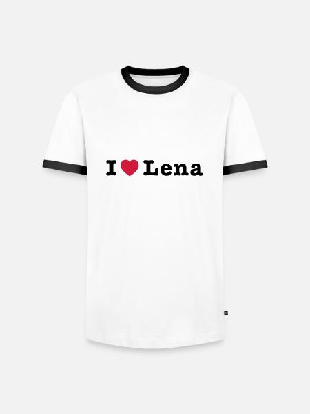 J'aime Lena 1 - T-shirt contrasté Homme - blanc/noir