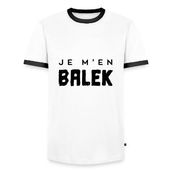 Je m'en balek - T-shirt contrasté Homme - blanc/noir - Devant - AI Model Female 172 light (172cm) & AI Model Male 178 dark (178cm)