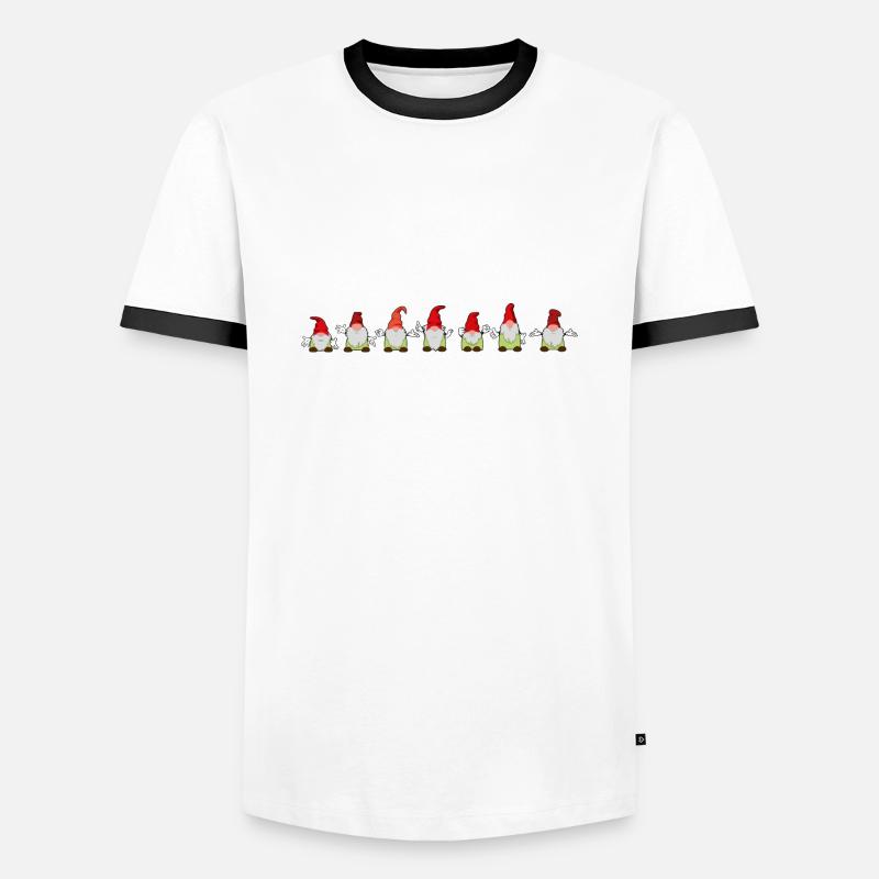 7 Gartenzwerge - Männer Kontrast-T-Shirt - Weiß/Schwarz
