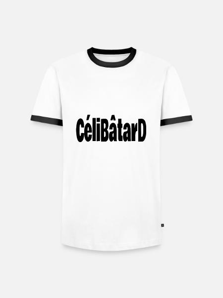 célibâtard - T-shirt contrasté Homme - blanc/noir