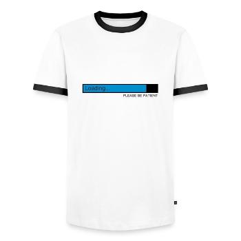 loading / ladebalken / pc / download - Männer Kontrast-T-Shirt - Weiß/Schwarz - Vorne - AI Model Female 172 light (172cm) & AI Model Male 178 dark (178cm)