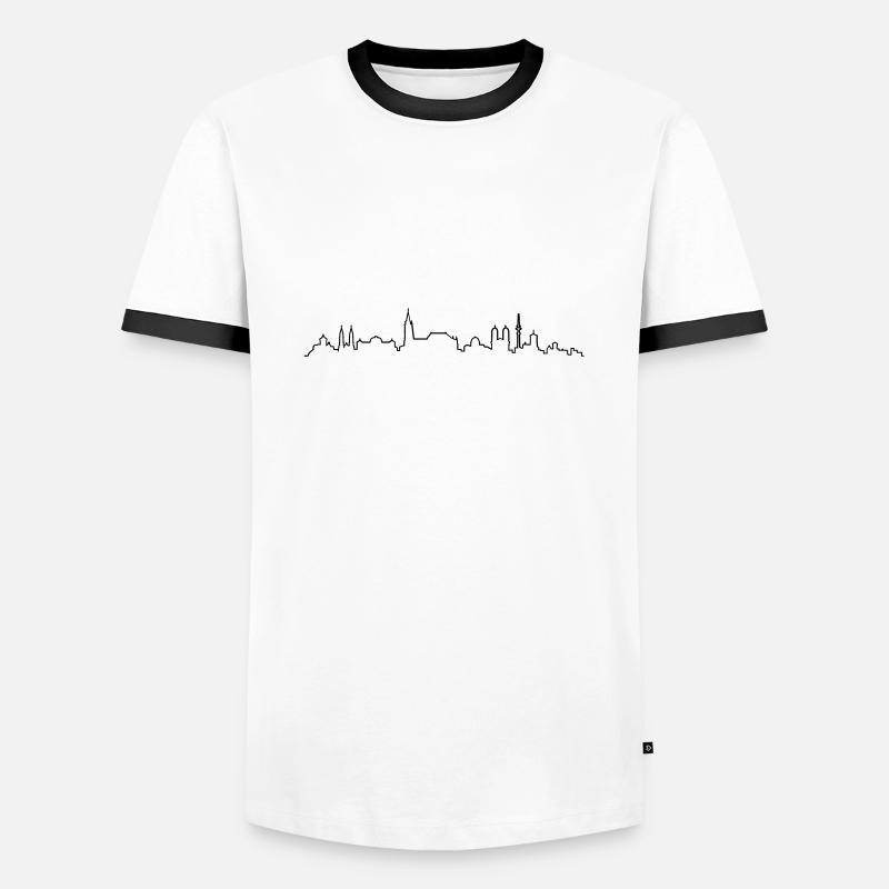 Skyline Nürnberg Silhouette - Männer Kontrast-T-Shirt - Weiß/Schwarz