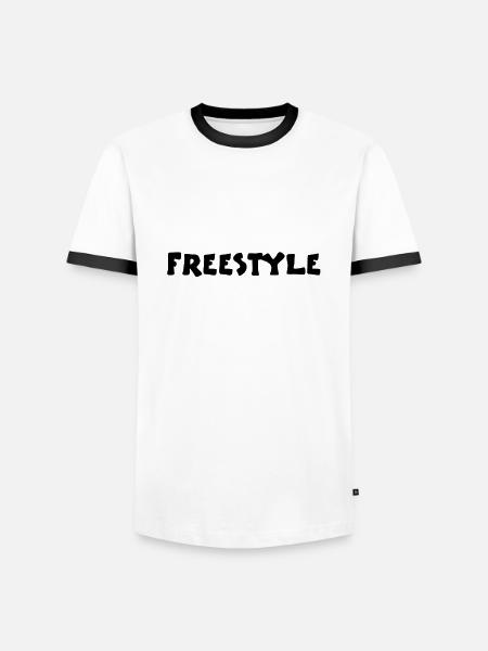 freestyle2_vec_1fr - T-shirt contrasté Homme - blanc/noir