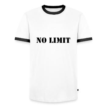 no_limit_01 - T-shirt contrasté Homme - blanc/noir - Devant - AI Model Female 172 light (172cm) & AI Model Male 178 dark (178cm)