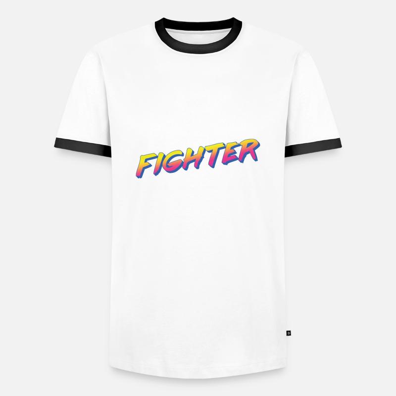 Fighter - Men's Ringer Shirt - white/black