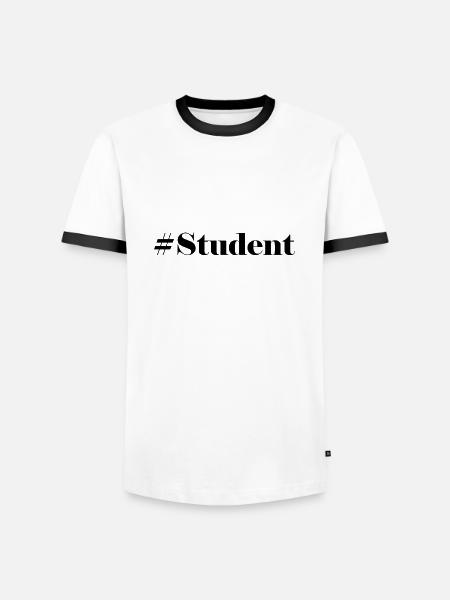 #Student logo - Men's Ringer Shirt - white/black