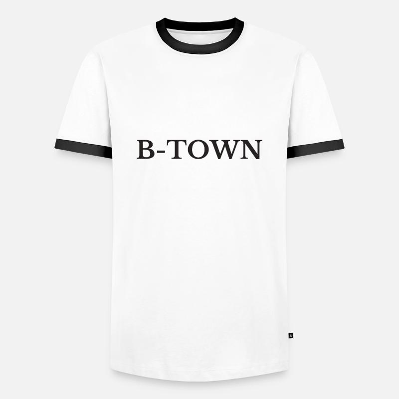 Berlin B Town - Männer Kontrast-T-Shirt - Weiß/Schwarz