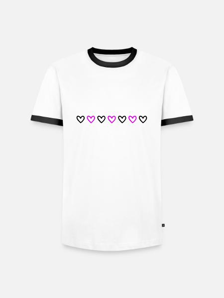 Heart Line - Men's Ringer Shirt - white/black