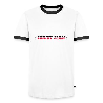 tuning_team_2c - Männer Kontrast-T-Shirt - Weiß/Schwarz - Vorne - AI Model Female 172 light (172cm) & AI Model Male 178 dark (178cm)