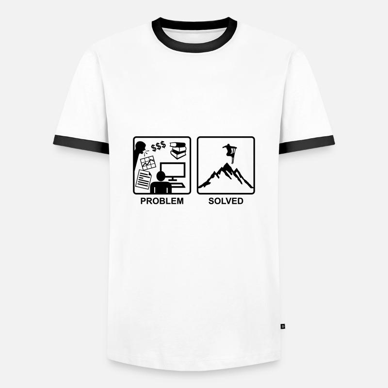 Problem Solved - Skiing - Men's Ringer Shirt - white/black