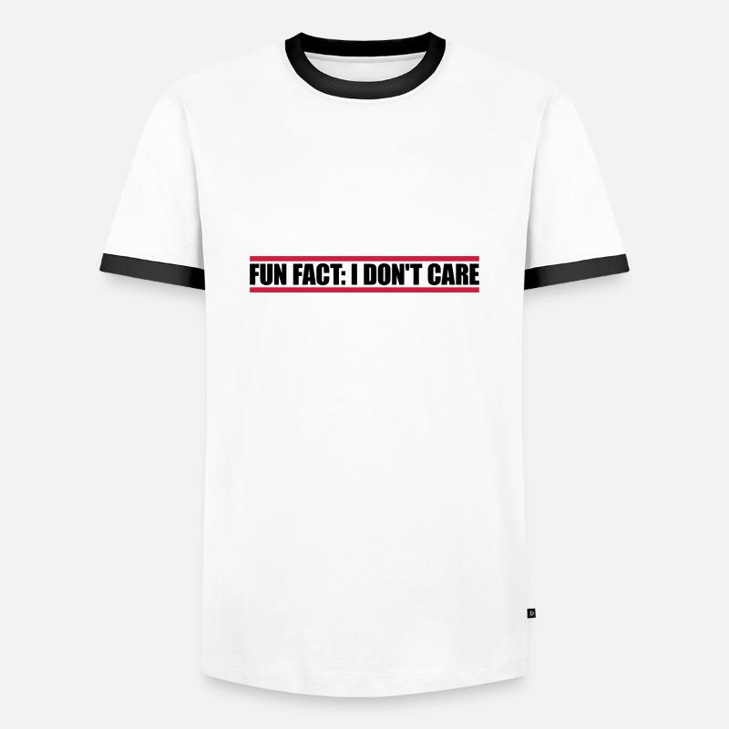 I don't care fact - Men's Ringer Shirt - white/black