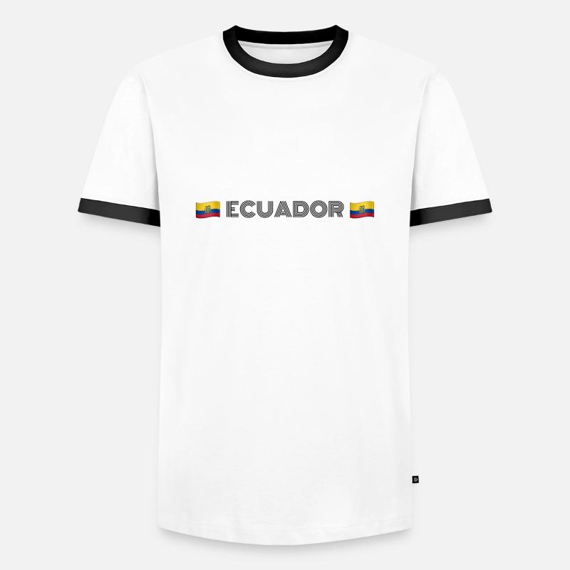 ECUADOR - Männer Kontrast-T-Shirt - Weiß/Schwarz