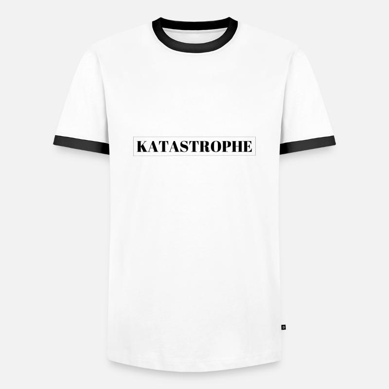KATASTROPHE - Männer Kontrast-T-Shirt - Weiß/Schwarz
