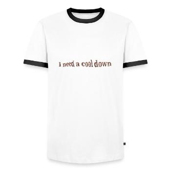 IMG 1492 - T-shirt contrasté Homme - blanc/noir - Devant - AI Model Female 172 light (172cm) & AI Model Male 178 dark (178cm)