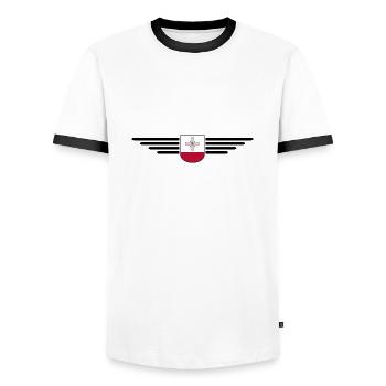 Malta T-Shirt – For Island Fans - Men's Ringer Shirt - white/black - Front - AI Model Female 172 light (172cm) & AI Model Male 178 dark (178cm)