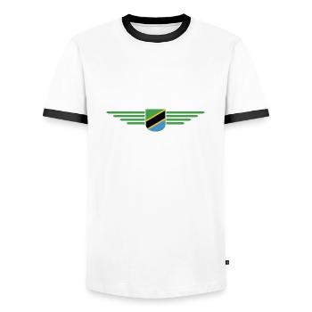 Tanzania T-Shirt for Real Fans - Men's Ringer Shirt - white/black - Front - AI Model Female 172 light (172cm) & AI Model Male 178 dark (178cm)