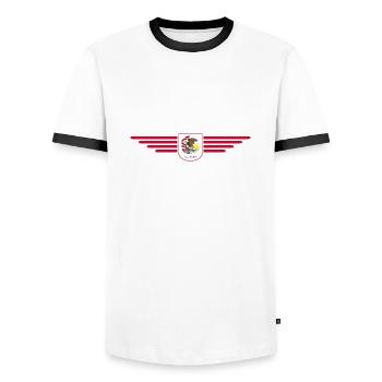 Illinois Fan T-Shirt – Show Love for Home - Men's Ringer Shirt - white/black - Front - AI Model Female 172 light (172cm) & AI Model Male 178 dark (178cm)