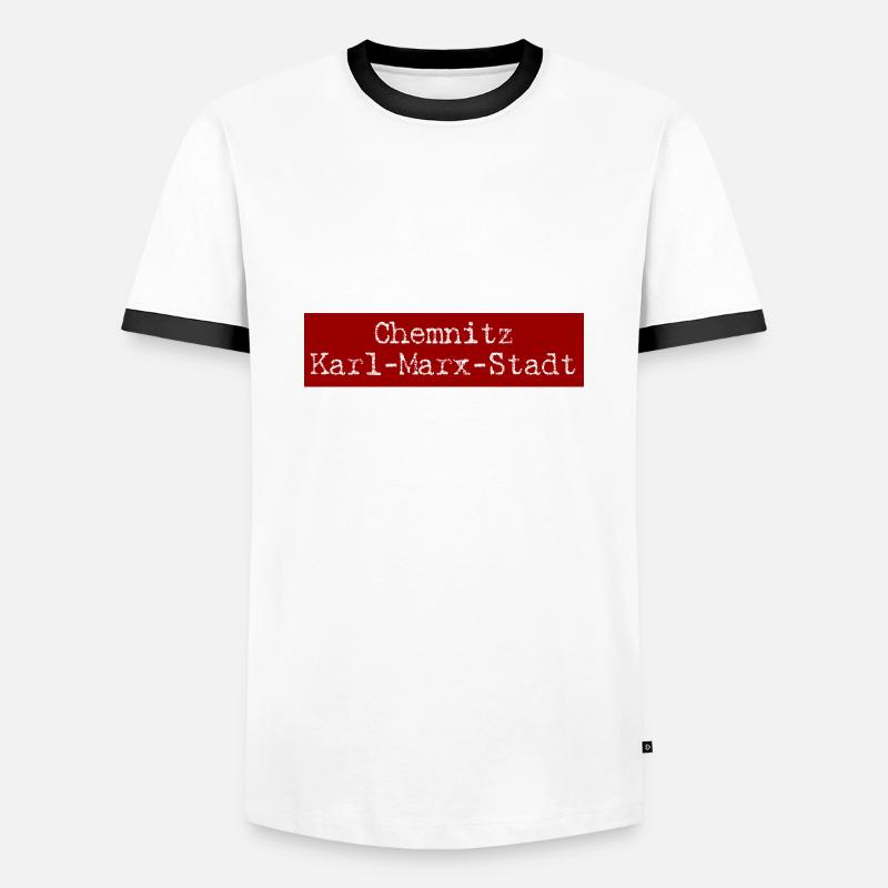 chemnitz - Männer Kontrast-T-Shirt - Weiß/Schwarz