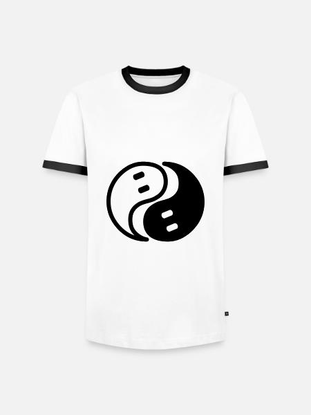Ghost Yin Yang - Men's Ringer Shirt - white/black