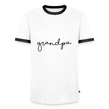 Grand-père / grand-père / grand-père - T-shirt contrasté Homme - blanc/noir - Devant - AI Model Female 172 light (172cm) & AI Model Male 178 dark (178cm)