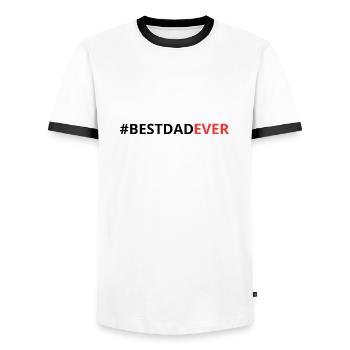 #BESTDADEVER - T-shirt contrasté Homme - blanc/noir - Devant - AI Model Female 172 light (172cm) & AI Model Male 178 dark (178cm)