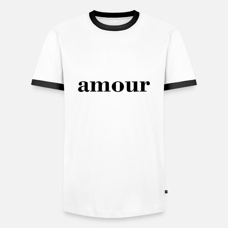 amour - Männer Kontrast-T-Shirt - Weiß/Schwarz