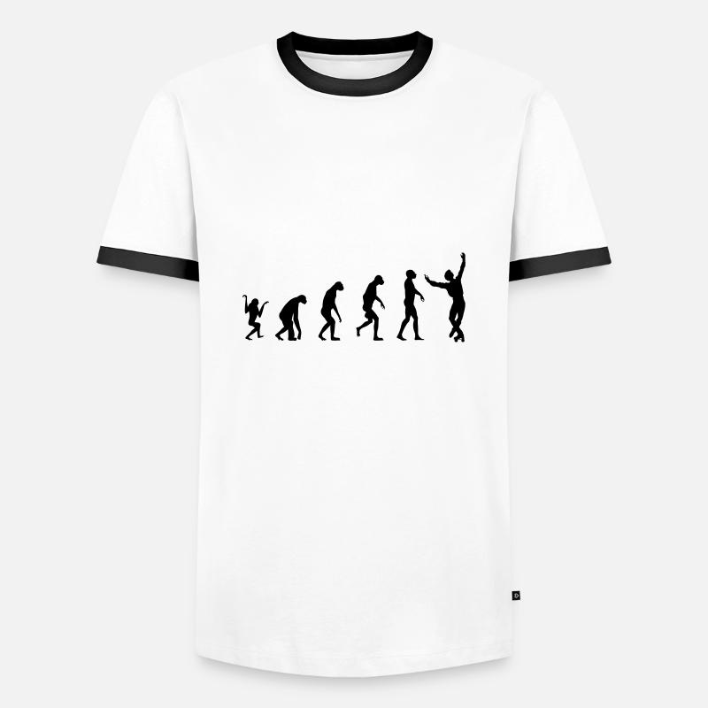 evolution Rollkunstlauf Mann - Männer Kontrast-T-Shirt - Weiß/Schwarz